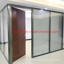 Shaneok Factory Price Glass Wall with Aluminum Frame and Blinds